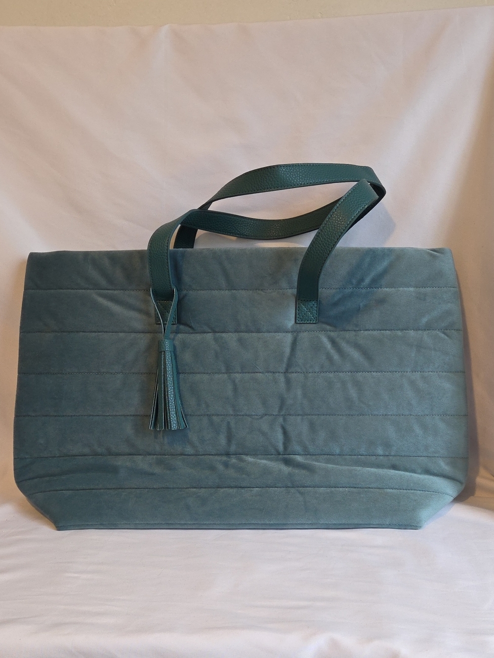 Barnes & Noble Teal Quilted Tote with Tassel Accent